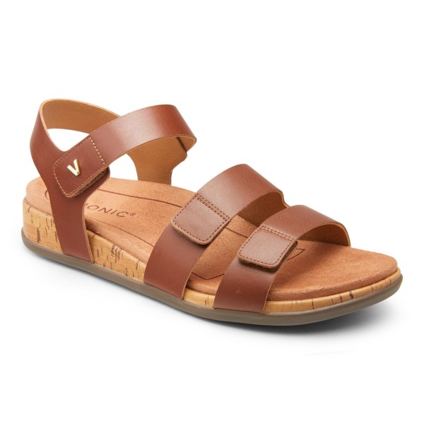 Vionic Sandals Ireland - Colleen Sandal Brown - Womens Shoes On Sale | DOHWJ-7426